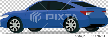 Sports sedan angled rear side view 133378281