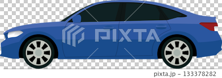 Sports sedan flat side view 133378282