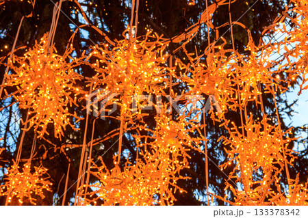 Lights on the Christmas tree at Bern Christmas Market Lights on the Christmas tree at Bern Christmas Market 133378342