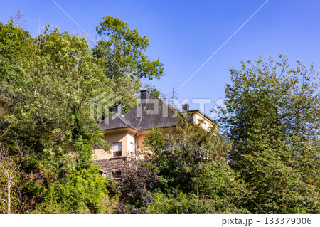 Esch-sur-Sure, Wiltz, Grand-Duche de Luxembourg, September 07, 2025, Cozy mountain cottage amidst Esch-sur-Sure, Wiltz, Grand-Duche de Luxembourg, September 07, 2025, Cozy mountain cottage amidst 133379006