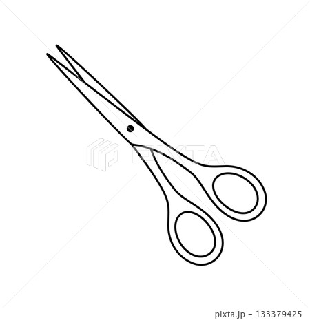 大人ミニマルのハサミのイラスト｜シンプル文房具のベクター素材 133379425