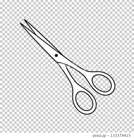 大人ミニマルのハサミのイラスト｜シンプル文房具のベクター素材 133379425