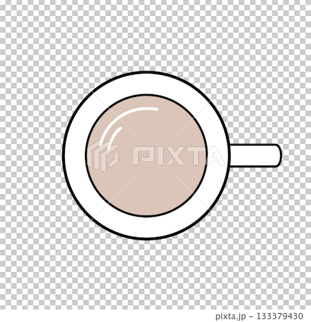 大人ミニマルのコーヒーマグカップ俯瞰イラスト|シンプル・ベクター素材 大人ミニマルのコーヒーマグカップ俯瞰イラスト|シンプル・ベクター素材 133379430