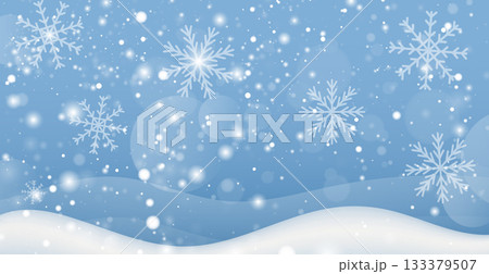 White falling snow, big snowdrifts, different snowflakes, festive Christmas background White falling snow, big snowdrifts, different snowflakes, festive Christmas background 133379507