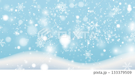 White falling snow, big snowdrifts, different snowflakes, festive Christmas background 133379509