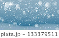 White falling snow, big snowdrifts, different snowflakes, festive Christmas background 133379511