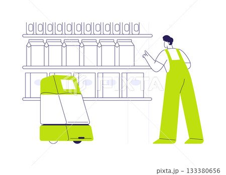 Inventory robots abstract concept vector illustration. Inventory robots abstract concept vector illustration. 133380656