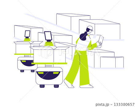 Picking robots abstract concept vector illustration. Picking robots abstract concept vector illustration. 133380657