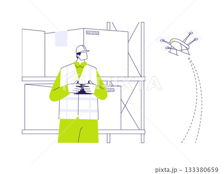 Drone abstract concept vector illustration. 133380659