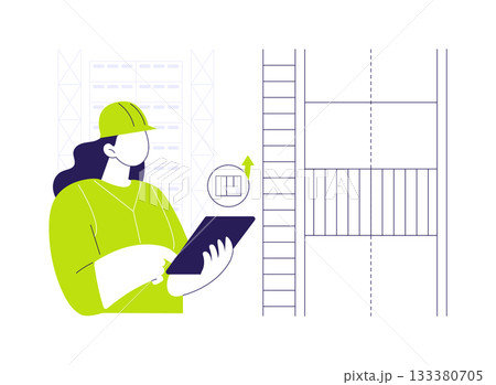 Automated storage and retrieval system abstract concept vector illustration. 133380705