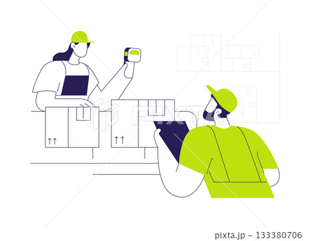 Goods-to-person technologies abstract concept vector illustration. 133380706
