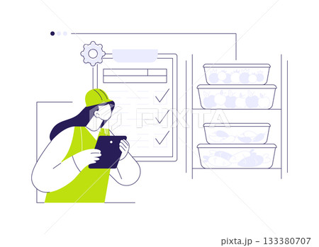 Managing storage abstract concept vector illustration. 133380707