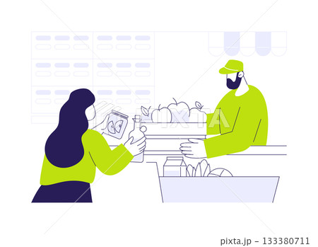 Pay on the spot abstract concept vector illustration. 133380711