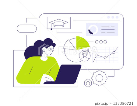 Online MBA isolated cartoon vector illustrations. Online MBA isolated cartoon vector illustrations. 133380721