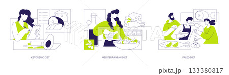 Nutrition and dieting isolated cartoon vector illustrations se 133380817