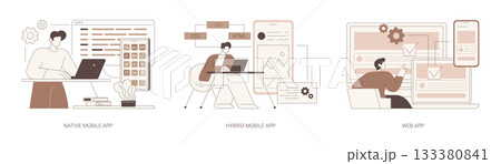 Mobile apps isolated cartoon vector illustrations se Mobile apps isolated cartoon vector illustrations se 133380841