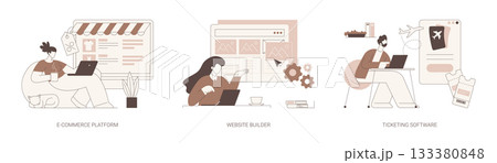 E-commerce software isolated cartoon vector illustrations se 133380848