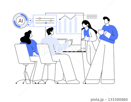 AI-Powered Virtual Office Assistants abstract concept vector illustration. 133380860