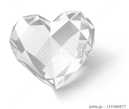 Diamond heart shape on white background. Diamond heart shape on white background. 133380877