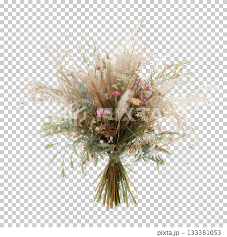 Beautiful Dried Flower Bouquet With Natural Tones and Delicate Blooms for Any Occasion 133381053
