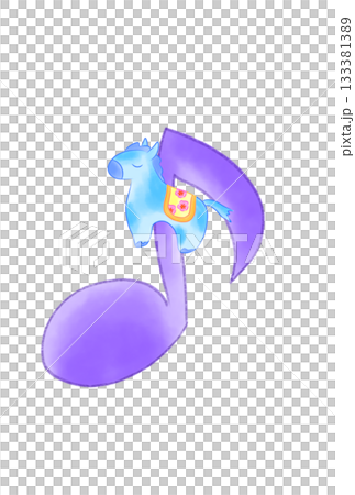 かわいい馬の付いた音符 133381389