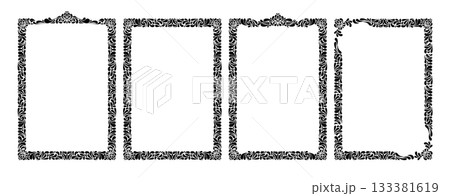 Vintage Damask A4 Frames Isolated Vector Set Rococo Ornate Wedding Card or Invitation, Elegant Illustration Decorative Floral Border Calligraphic Victorian Ornaments for Posters or Cards Vintage Damask A4 Frames Isolated Vector Set Rococo Ornate Wedding Card or Invitation, Elegant Illustration Decorative Floral Border Calligraphic Victorian Ornaments for Posters or Cards 133381619