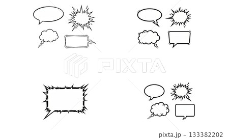 吹き出し　AI生成素材　PNG素材 133382202