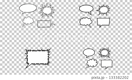 吹き出し　AI生成素材　PNG素材 133382202