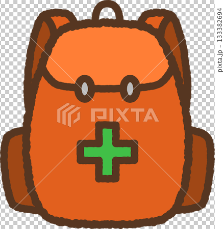 Hand-drawn single icon illustration: First aid bag 133382694