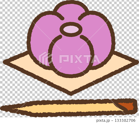 手書き風の単品アイコンイラスト　和菓子　黒文字 133382706
