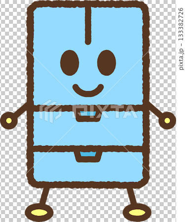 手繪人物單圖示插圖 冰箱 133382726