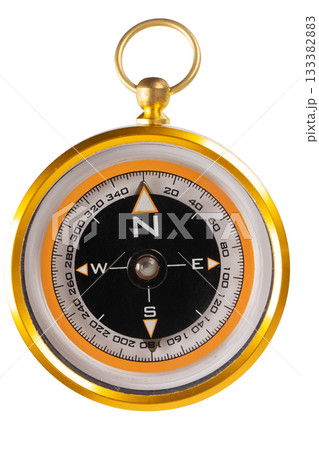 Vintage retro compass on white 133382883
