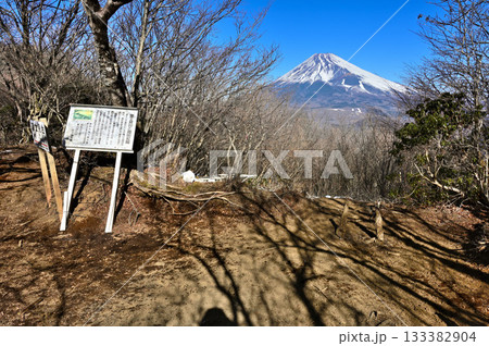 愛鷹山塊の越前岳 富士見台から望む富士山 愛鷹山塊の越前岳 富士見台から望む富士山 133382904