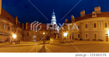 Inner Courtyard at Night in Cesky Krumlov Czech Republic 133383178