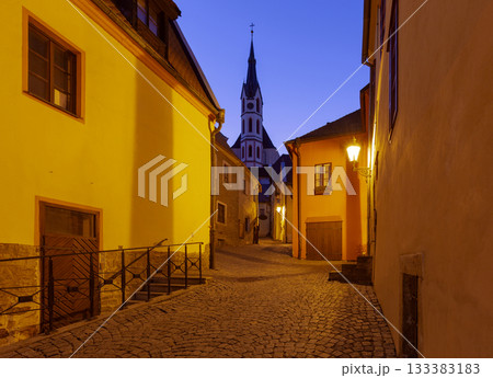 Evening Street in Cesky Krumlov Czech Republic 133383183
