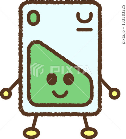 手書き風のキャラクター単品アイコンイラスト　ICカード 133383225