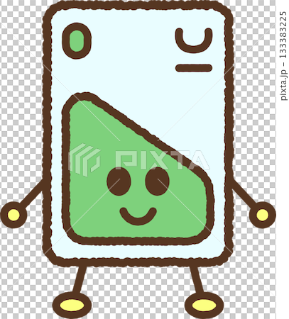 手書き風のキャラクター単品アイコンイラスト　ICカード 133383225