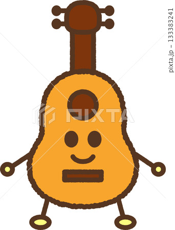 手書き風のキャラクター単品アイコンイラスト　ギター 133383241