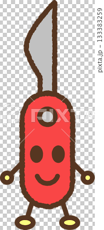 手繪人物單圖示插圖：折疊刀 133383259