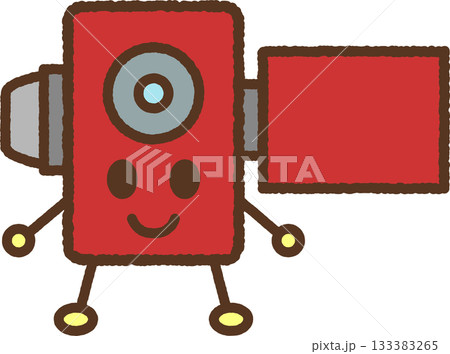 手書き風のキャラクター単品アイコンイラスト ビデオカメラ 手書き風のキャラクター単品アイコンイラスト ビデオカメラ 133383265