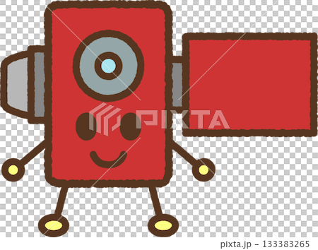 手書き風のキャラクター単品アイコンイラスト ビデオカメラ 手書き風のキャラクター単品アイコンイラスト ビデオカメラ 133383265