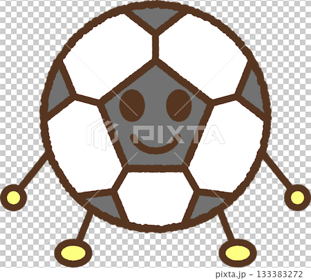 Hand-drawn character icon illustration: soccer ball 133383272
