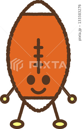 手書き風のキャラクター単品アイコンイラスト　ラグビーボール 133383276