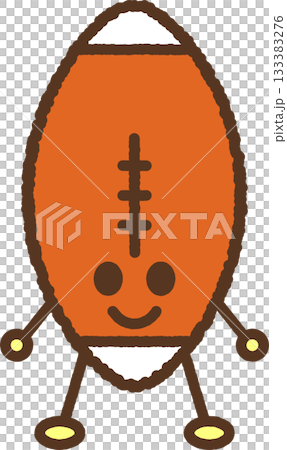 手書き風のキャラクター単品アイコンイラスト　ラグビーボール 133383276