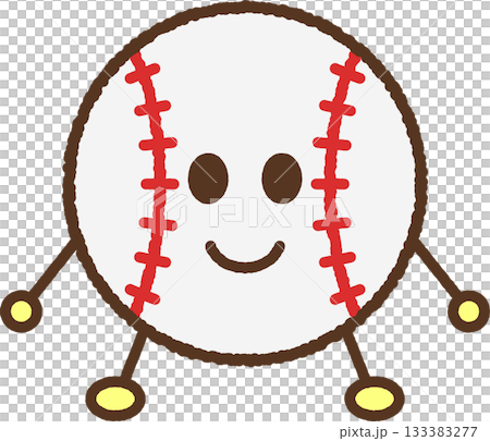 手書き風のキャラクター単品アイコンイラスト 野球ボール 手書き風のキャラクター単品アイコンイラスト 野球ボール 133383277