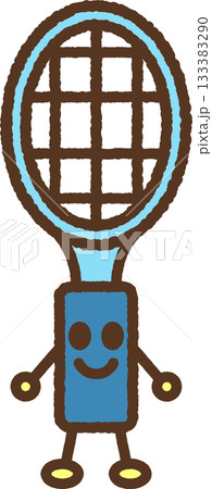 手書き風のキャラクター単品アイコンイラスト　テニス　ラケット 133383290