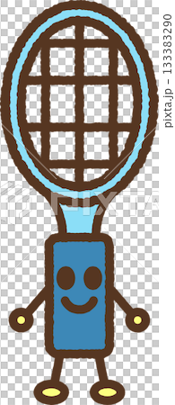 手書き風のキャラクター単品アイコンイラスト　テニス　ラケット 133383290