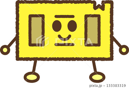 手書き風のキャラクター単品アイコンイラスト　切符 133383319
