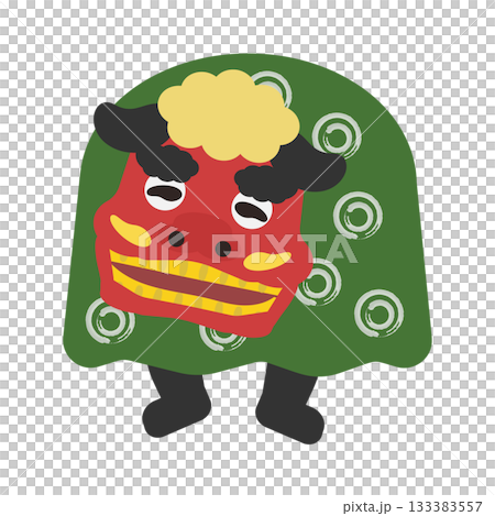 笑顔な獅子舞 イラスト(足元あり) 笑顔な獅子舞 イラスト(足元あり) 133383557
