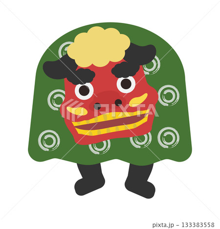 獅子舞　イラスト（足元あり） 133383558